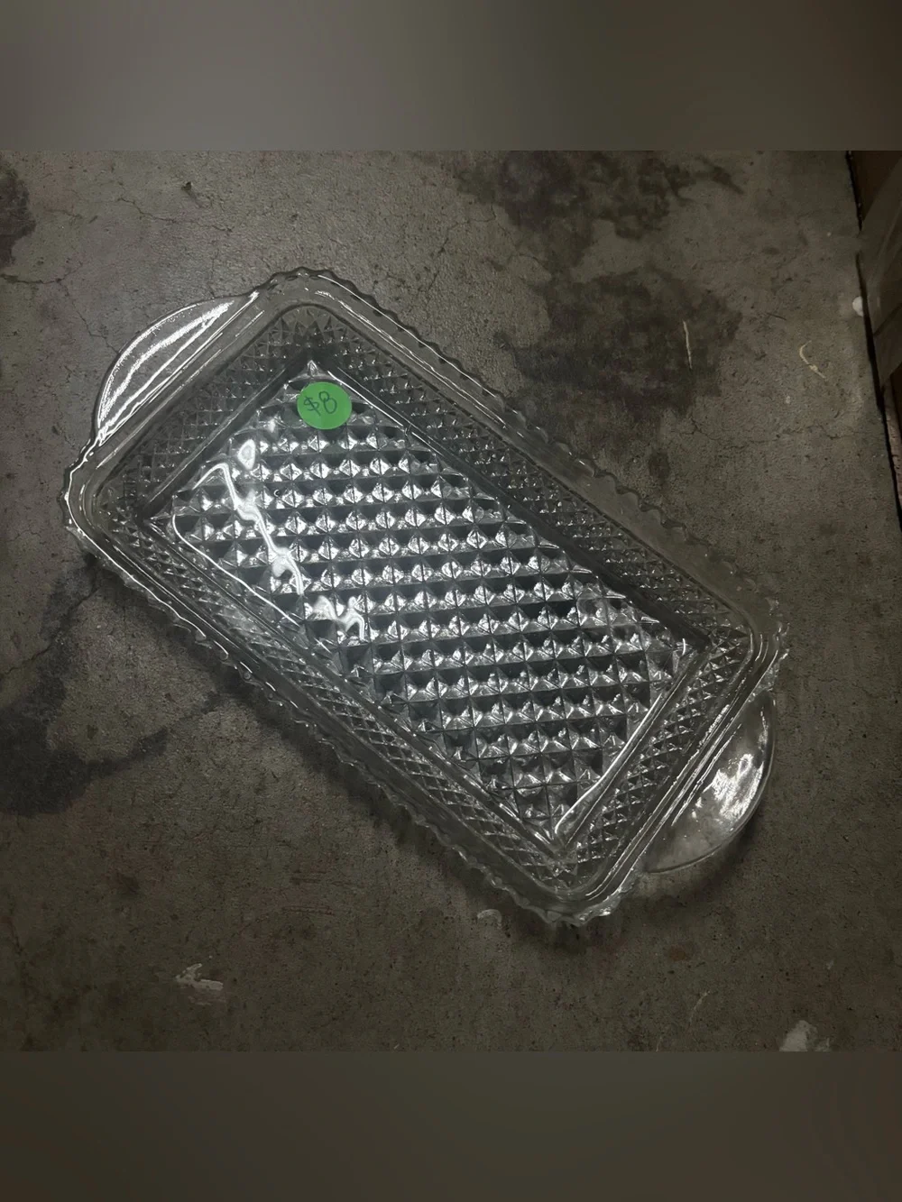 Vintage Crystal Glass Snack Appetizer Dessert Food Platter Tray